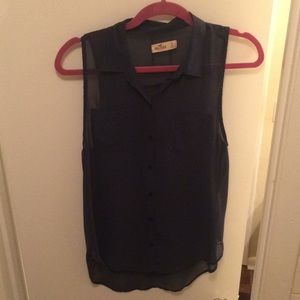 Hollister Sheer Button Up Tank